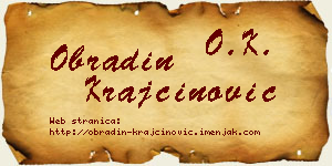 Obradin Krajčinović vizit kartica